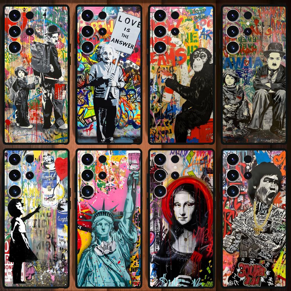 Phone Cases Black - Custodia per telefono Banksy Graffiti Art