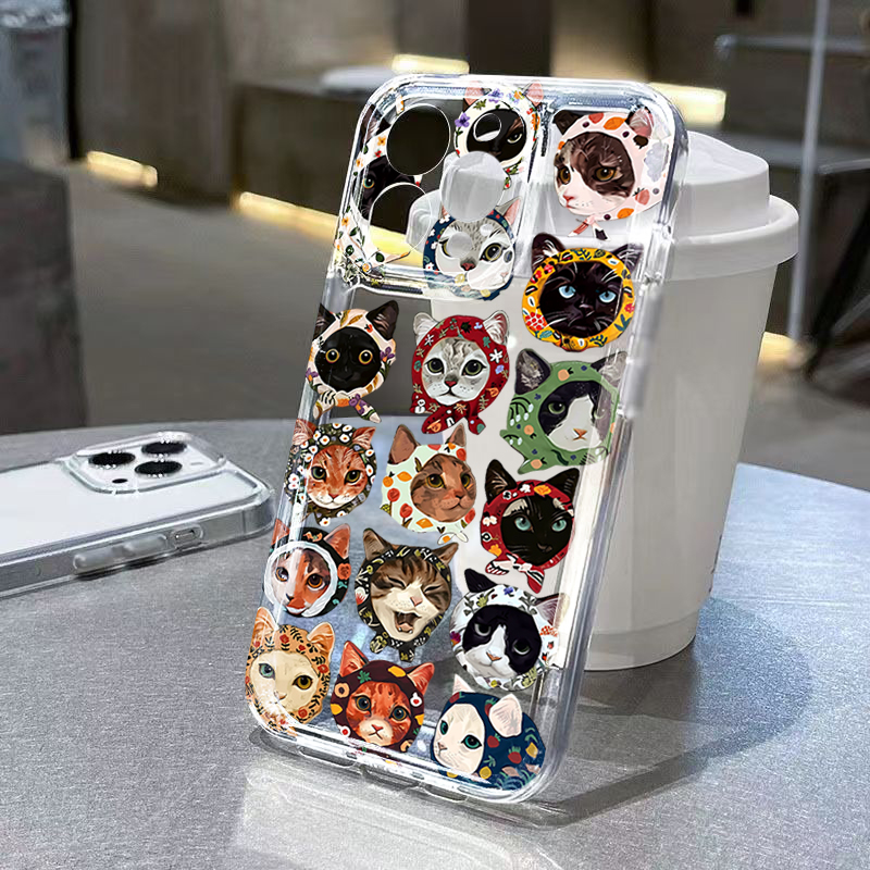 Phone Cases Galaxy A17 - Cover Trasparente con Gatto in Bandana