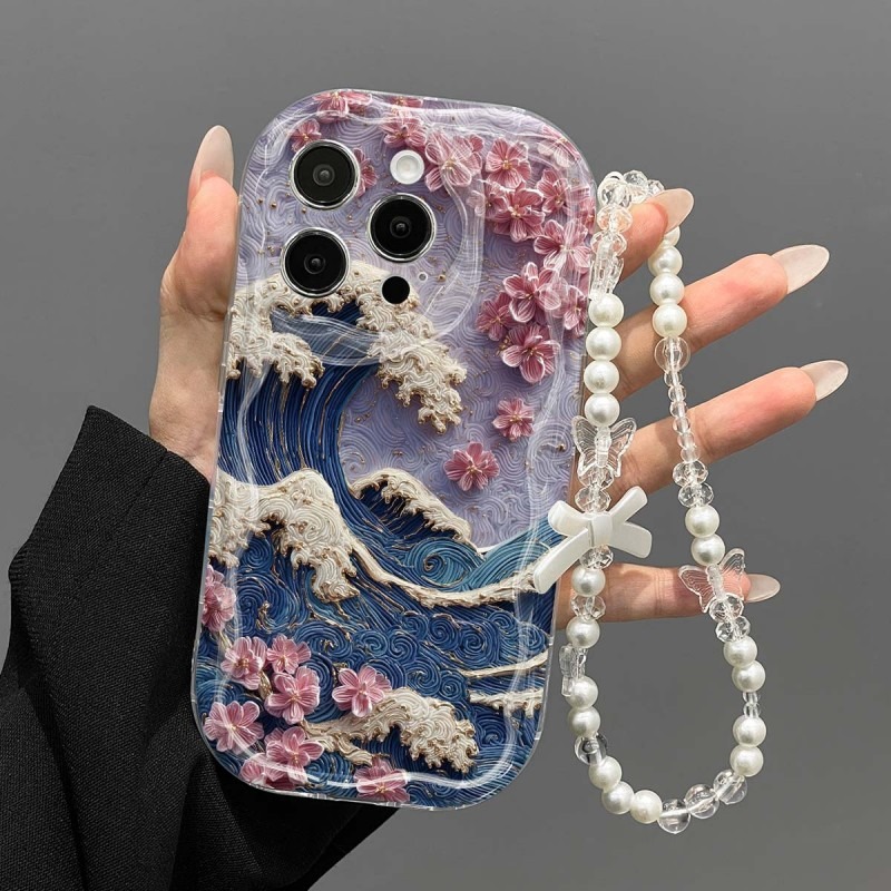 Phone Cases With Charms - Cover Morbida Trasparente con Bordo Ondulato